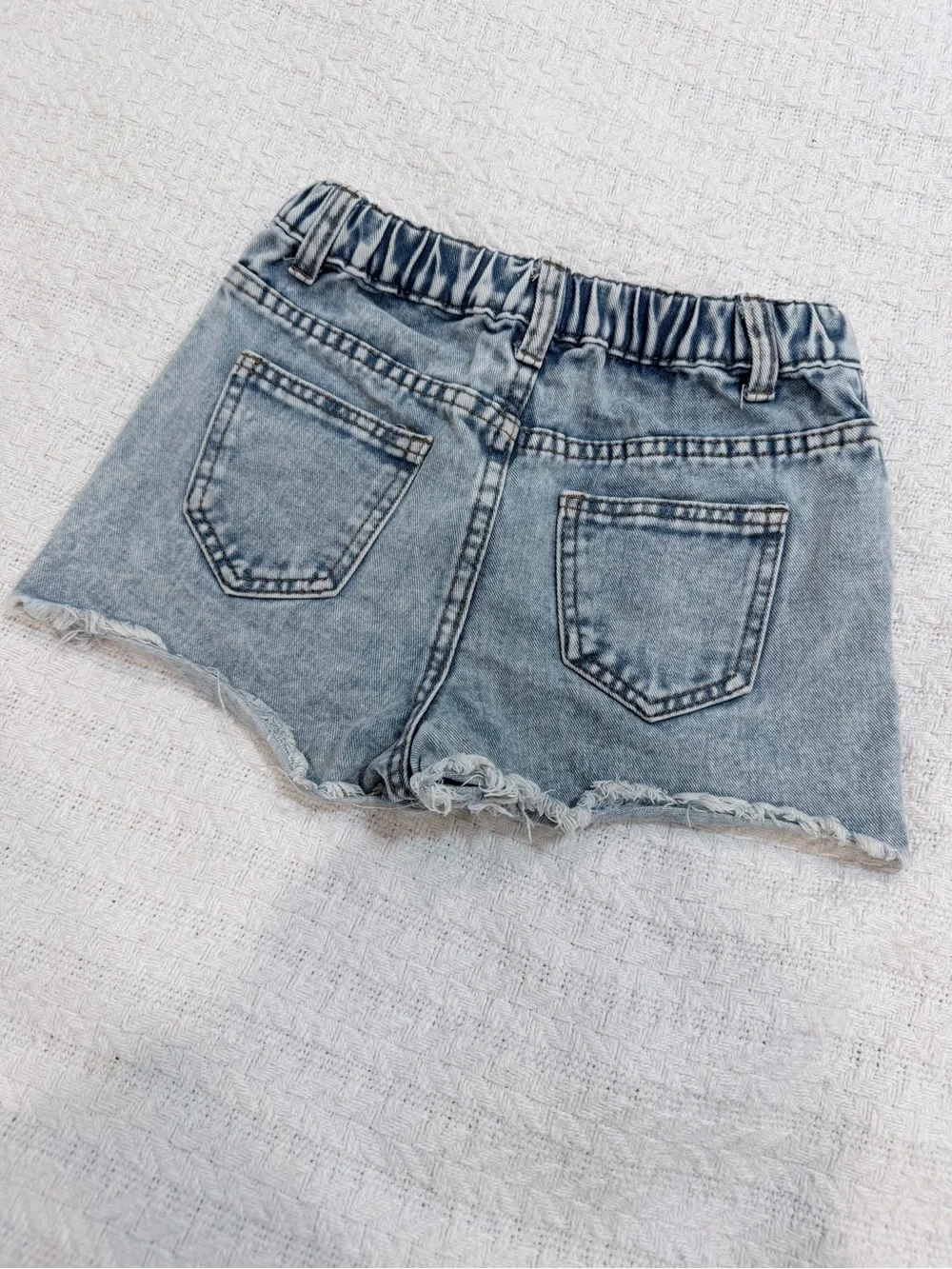 SHEIN Light Blue Distressed Denim Cutoff Shorts